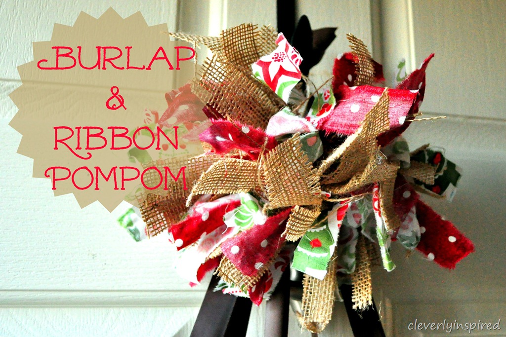 Make a Burlap and Ribbon Pom Pom