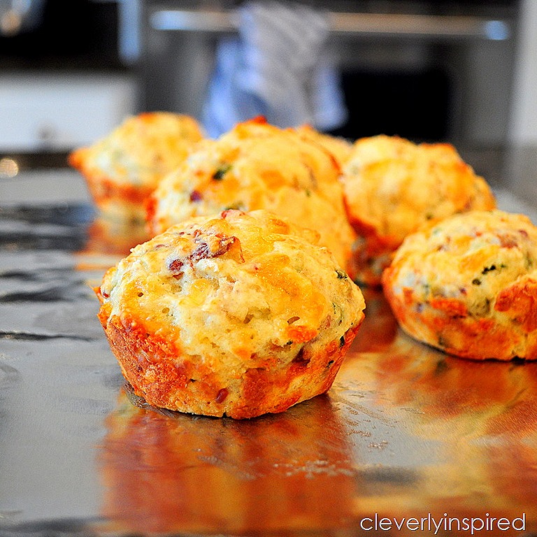 Bacon &amp; Cheese Muffin Recipe - Cleverly Inspired