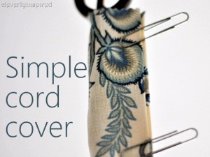 No sew light fixture cord cover