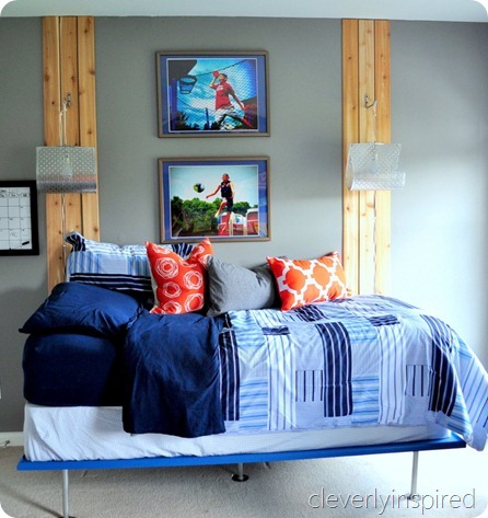 Boys gray and orange bedroom - Reveal (decorating boys room)