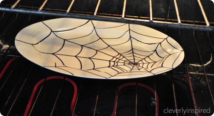 sharpie spider web platter diy @cleverlyinspired (4)