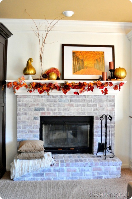 decorating a fall mantle @cleverlyinspired (1)