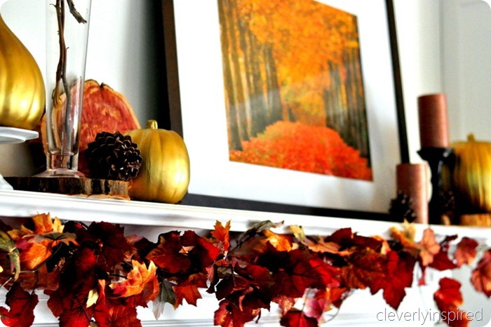 decorating a fall mantle @cleverlyinspired (2)