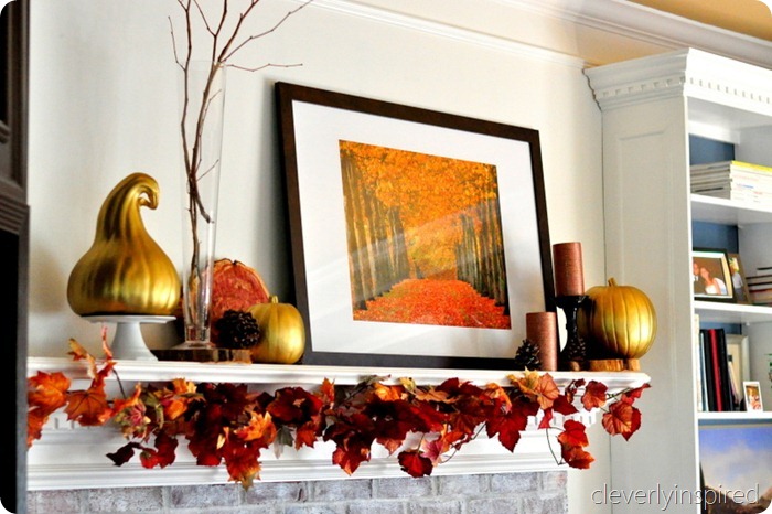 decorating a fall mantle @cleverlyinspired (6)