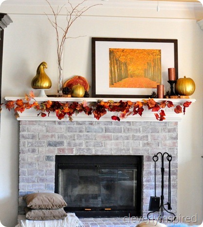 decorating a fall mantle @cleverlyinspired (7)