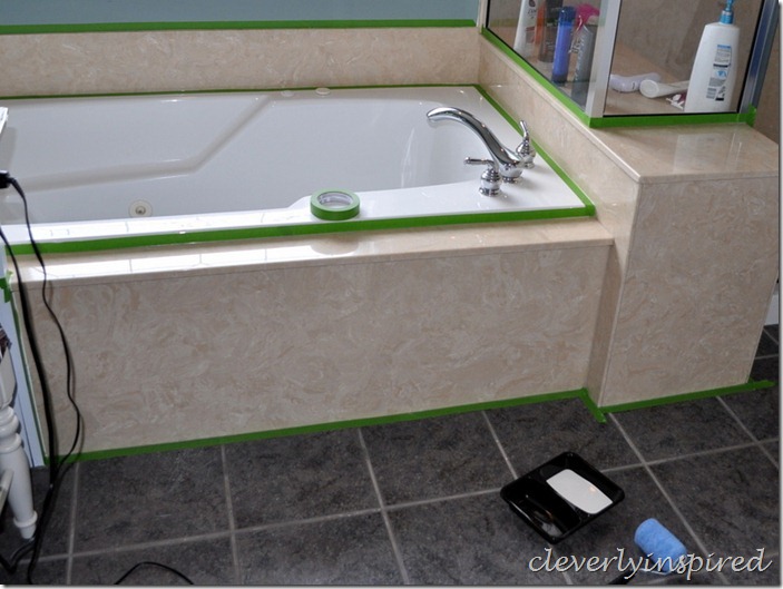 how to paint cultured marble tub surround @cleverlyinspired (11)