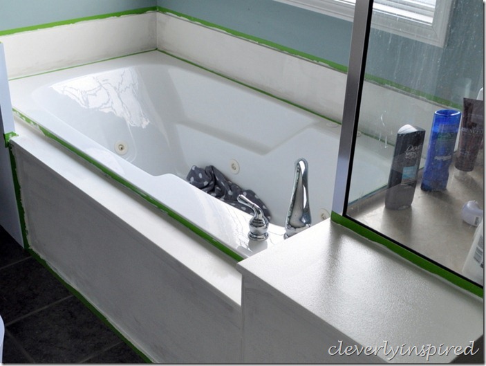 how to paint cultured marble tub surround @cleverlyinspired (12)