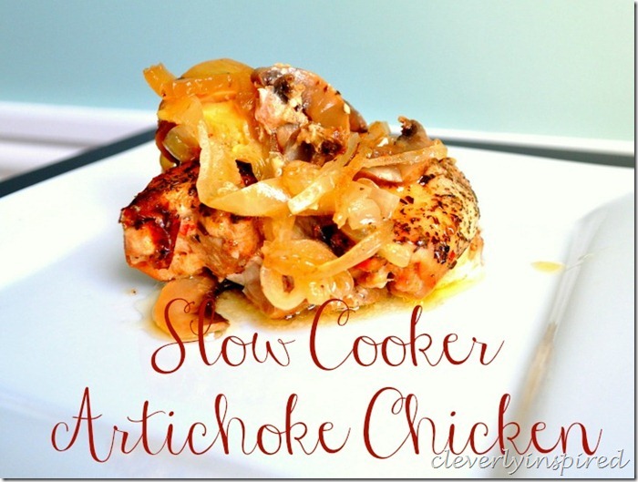 slow cooker artichoke chicken recipe @cleverlyinspired (5)