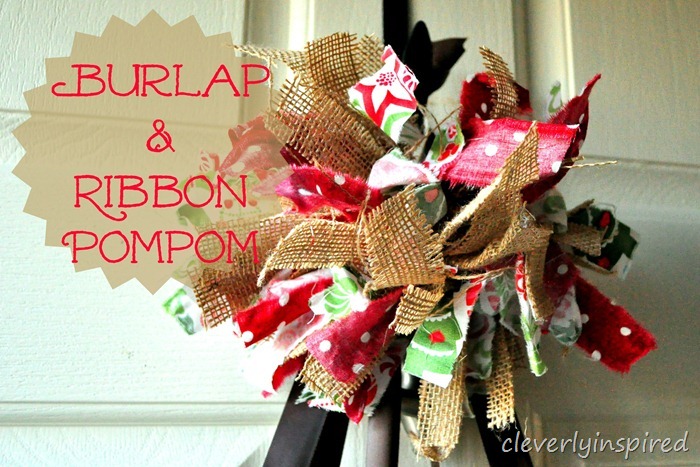 burlap and fabric pompom @cleverlyinspired (1)