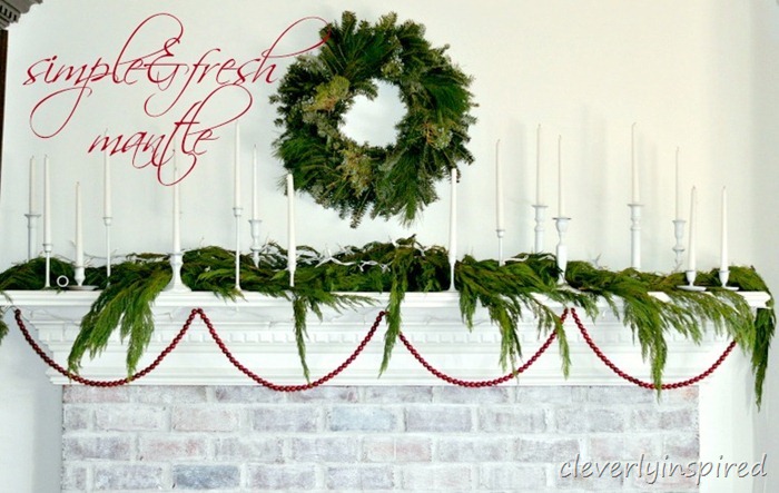 christmas mantle 2012 (decorating a holiday mantle) @cleverlyinspired (12) cv