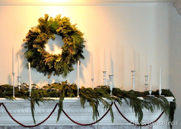 christmas mantle 2012 (decorating a holiday mantle) @cleverlyinspired (14)