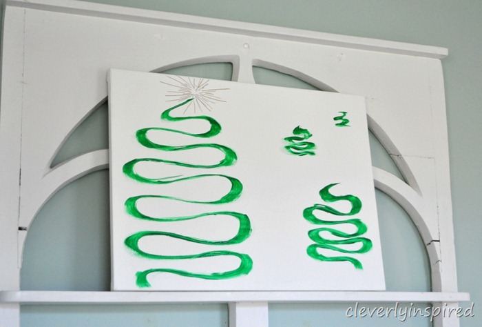 easy diy christmas tree canvas art @cleverlyinspired (3)