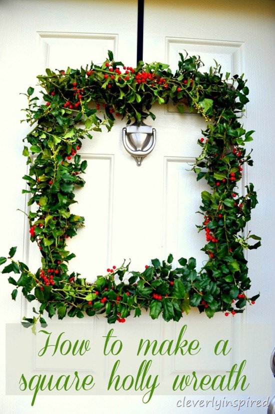 How to make a square holly wreath