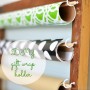 DIY Gift Wrap holder (repurpose an old door)