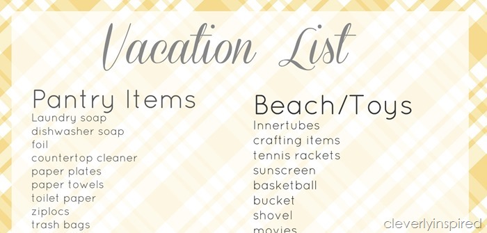 vacation checklist @cleverlyinspired