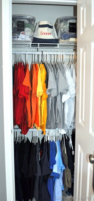 closet organization for boys room @cleverlyinspired (2)