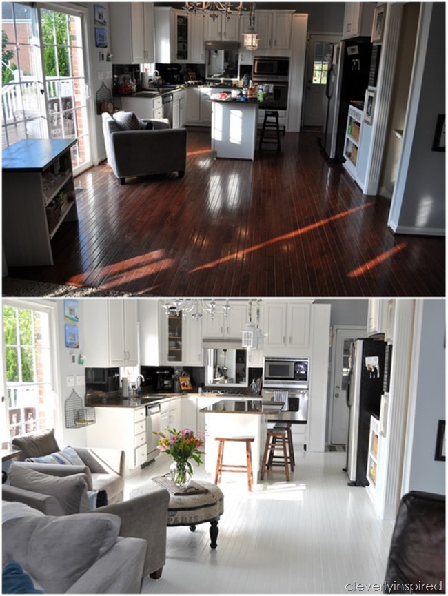 how to paint prefinished hardwood floors reveal @cleverlyinspired (7)