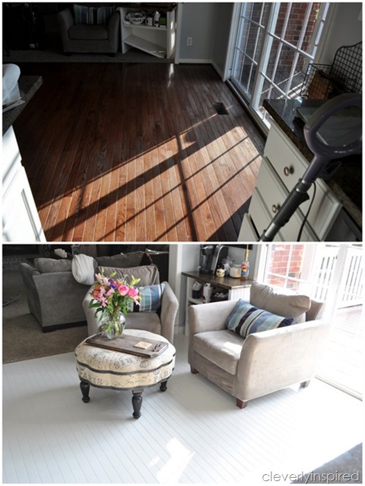 how to paint prefinished hardwood floors reveal @cleverlyinspired (9)