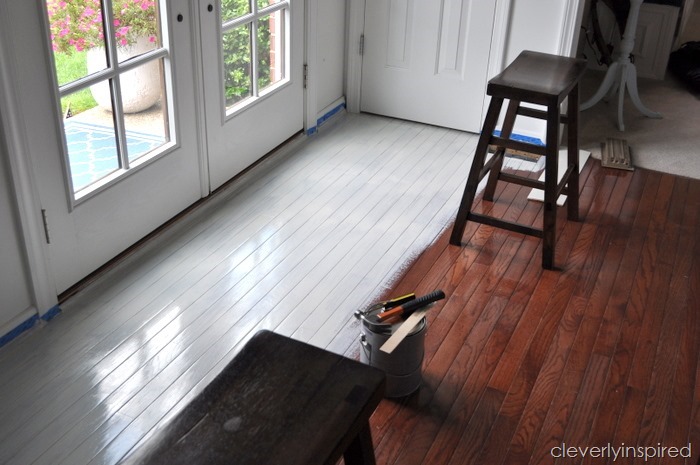 painting prefinished hardwood floor 3