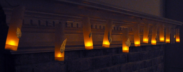 diy mini luminaries @cleverlyinspired fall mantle decor (6)