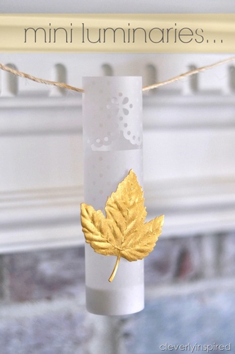 diy mini luminaries @cleverlyinspired fall mantle decor (1)