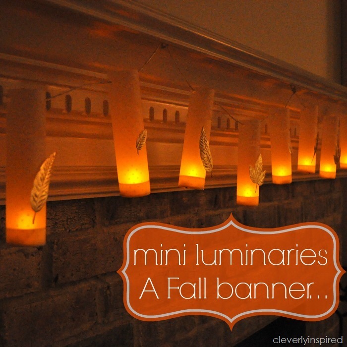 diy mini luminaries @cleverlyinspired fall mantle decor (3)