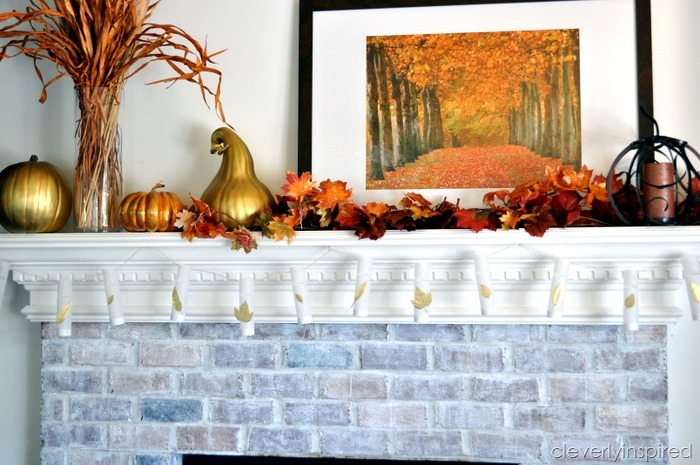 diy mini luminaries @cleverlyinspired fall mantle decor (5)