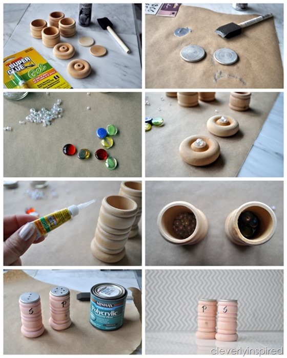 DIY: Mr. Salt and Mrs. Pepper shakers!