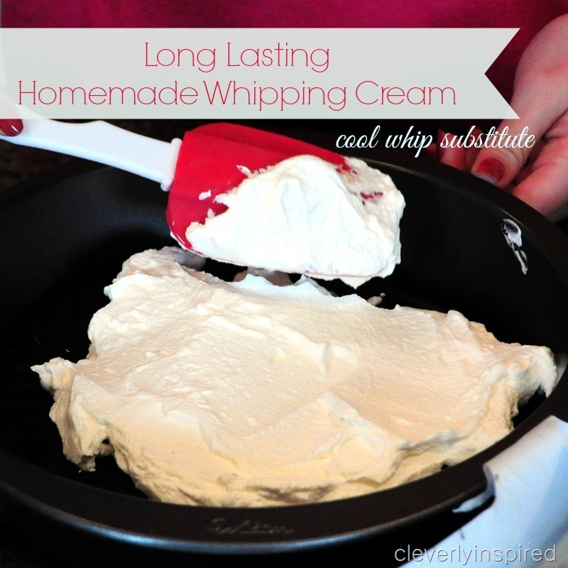 homemade whipped cream recipe (cool whip substitute) @cleverlyinspired (1)