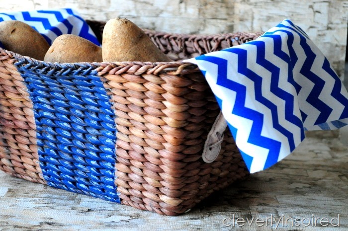 thrift store basket makeover #texturedsurface (4)