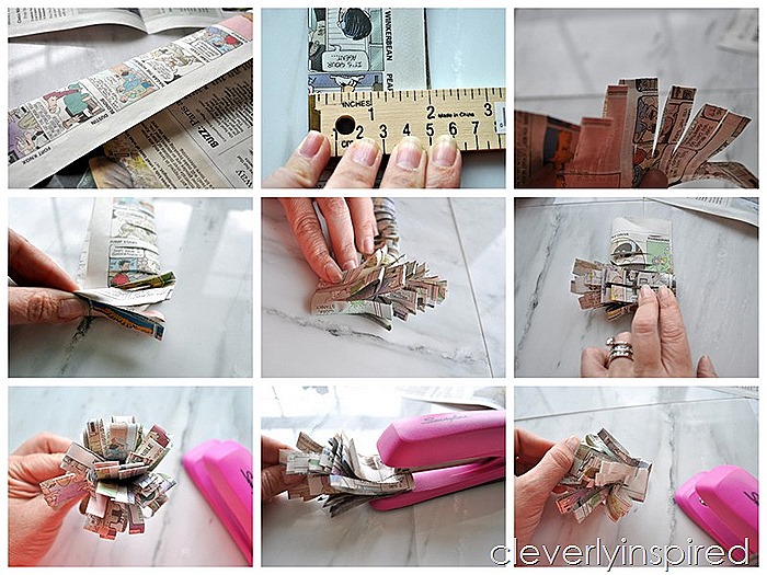 make a newspaper flower @cleverlyinspired (10)