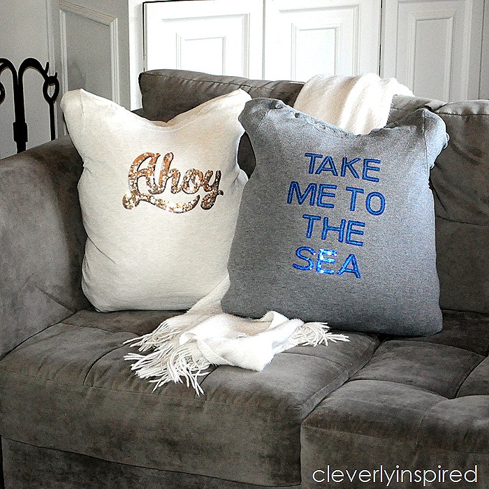 no sew pillow cover from sweater @cleverlyinspired (4)