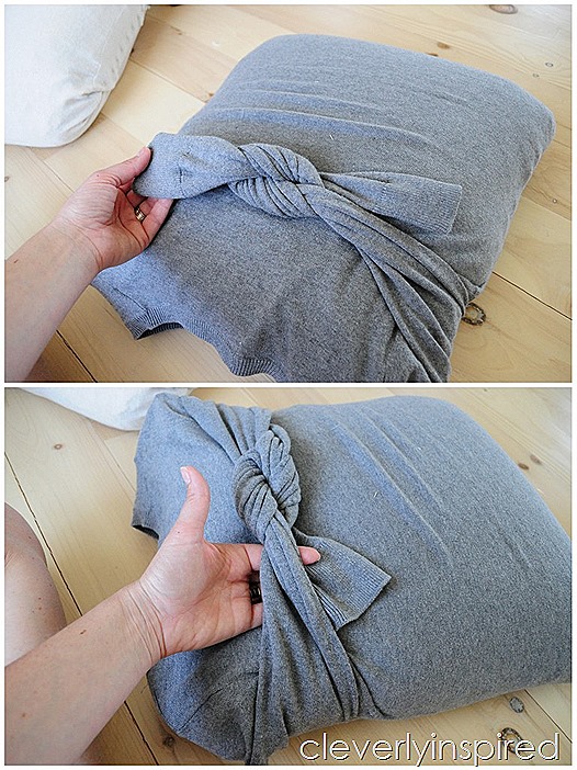 no sew pillow cover from sweater @cleverlyinspired (5)