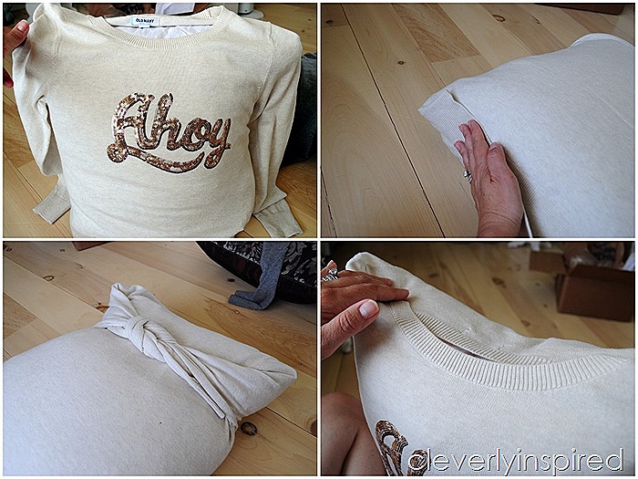 no sew pillow cover from sweater @cleverlyinspired (7)