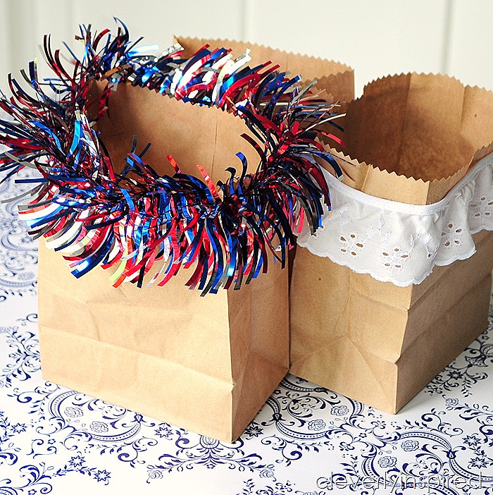 paper bag vase @cleverlyinspired #ultimateredwhiteandblue (6)