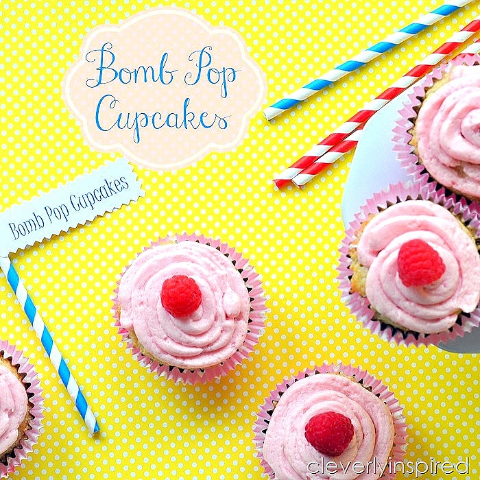 homemade bomb pop cupcake recipe @cleverlyinspired (1)