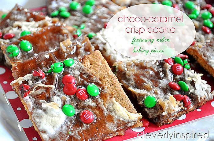 Choco-Caramel M&M Crisp Cookie (Easy Christmas Cookie REcipe)