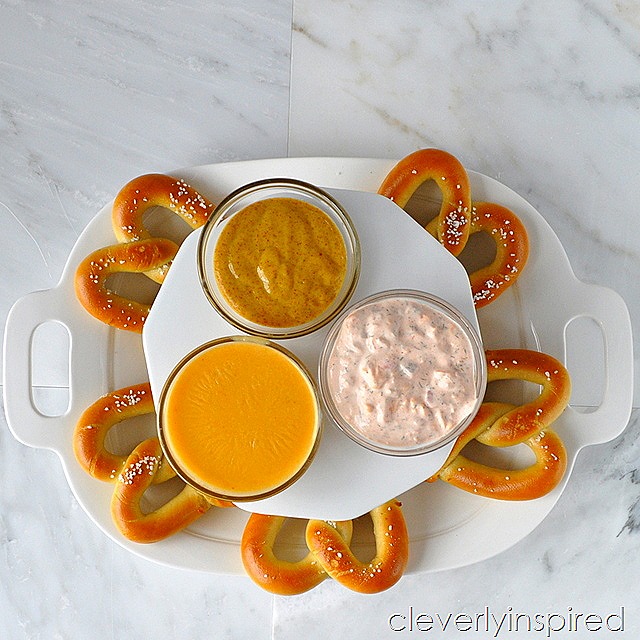 soft pretzel dip station snack bar @cleverlyinspired (2)