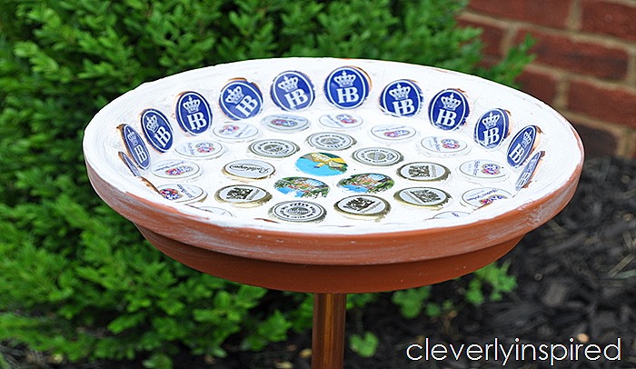 bottle cap bird bath DIY @cleverlyinspired (2)