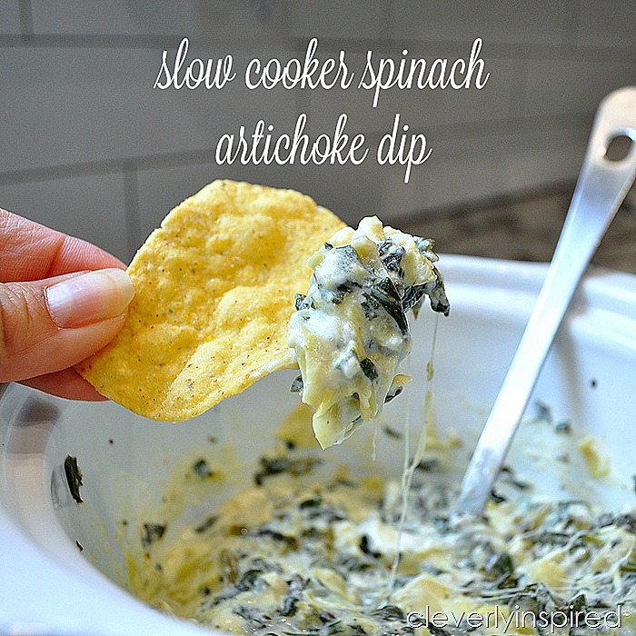 slow cooker spinach artichoke dip @cleverlyinspired (3)