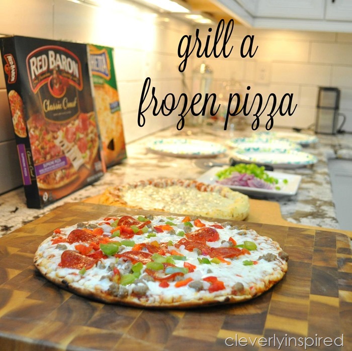 how to grill a frozen pizza @cleverlyinspired (5)