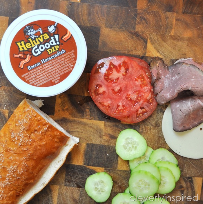 roast beef hoagie on pretzel roll @cleverlyinspired (2)