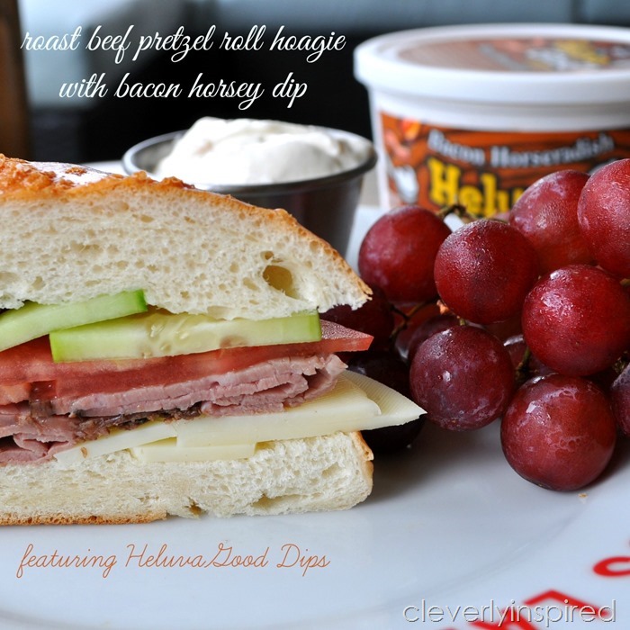 roast beef hoagie on pretzel roll @cleverlyinspired (7)