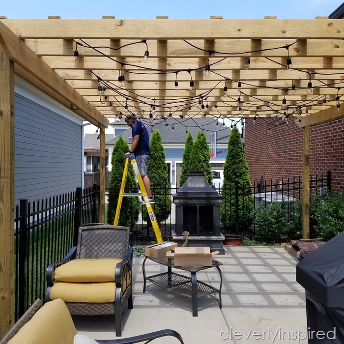 outdoor pergola with lights @cleverlyinspired (2)