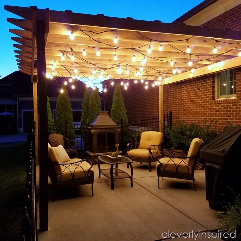 Patio lights on deals pergola