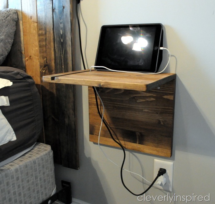 diy floating shelf charging stand @cleverlyinspired (3)