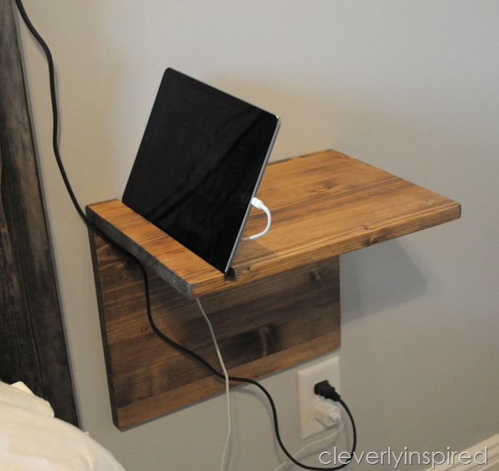 diy floating shelf charging stand @cleverlyinspired (5)