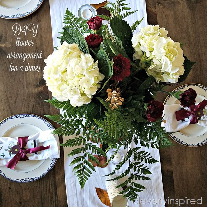 DIY Flower Arrangements on a dime (DIY Fall table)